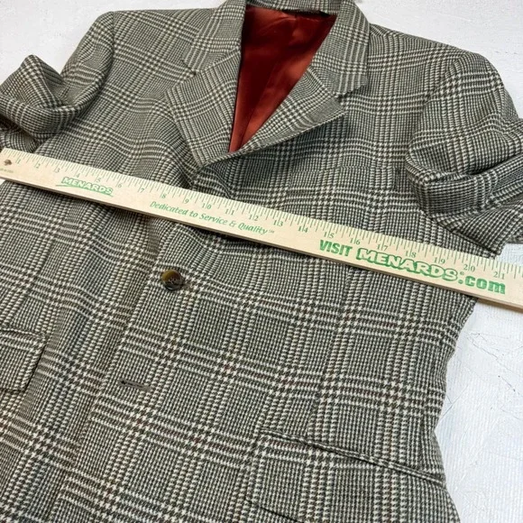 Vintage Wool Plaid Riding Blazer - Men's 42 Sport Coat‎ Made in Canada
